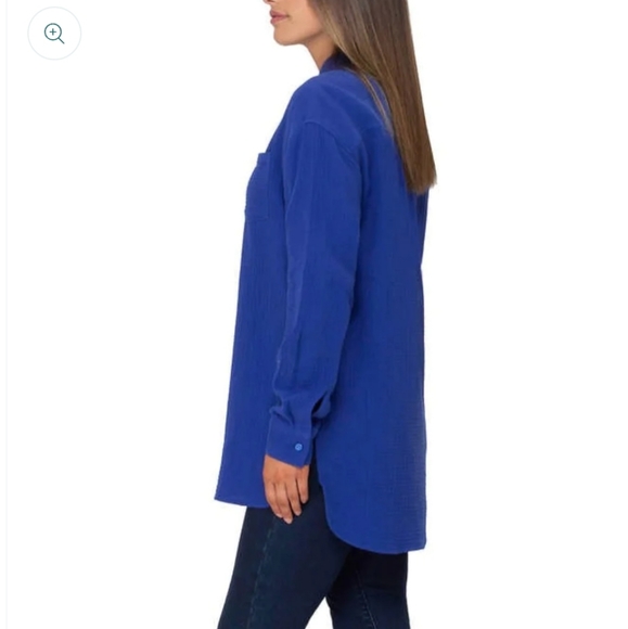 Rachel Roy Double Weave Cotton Gauze Top Medium - Picture 3 of 5